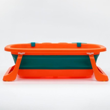 Bath -folding bath with drain, "crab", 67 cm., Biryuza/orange color-2