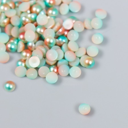 Decor "Semiobusins ​​and rhinestones. Persian-blue gradient" D = 4 mm 10g 200 pcs 5x2.5 cm mix-3