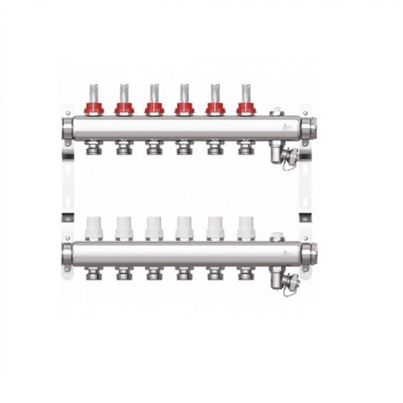 Collector Group STI, 1 "X3/4", 6 outputs, with consumables, stainless steel