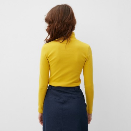 Women's turtleneck Minaku: Basic Line mustard color, size 50-2