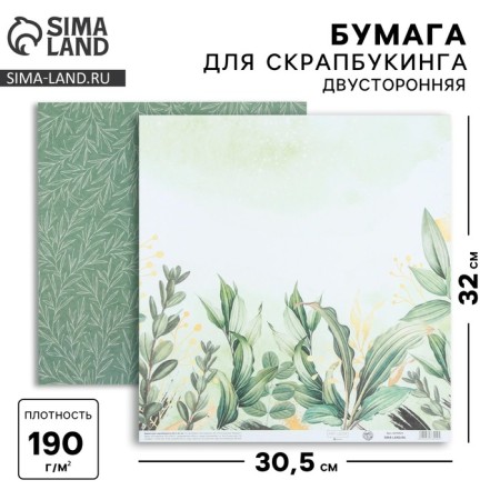 Scrapbooking paper "Greens", 30.5 x 32 cm, 190 g/m²
