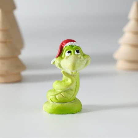 Polystone souvenir "Good snakes in the New Year's cap" Red-green mix 2.5x2.5x4 cm-6