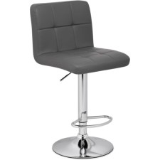 Barpered chair PASKAL Metal/Eco -leather, chrome/gray 43x53x89 cm
