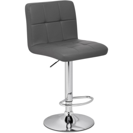 Barpered chair PASKAL Metal/Eco -leather, chrome/gray 43x53x89 cm