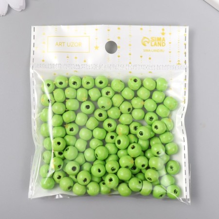 Beads for creativity tree "Olive green" D-0.8 cm, set of 20 g-2