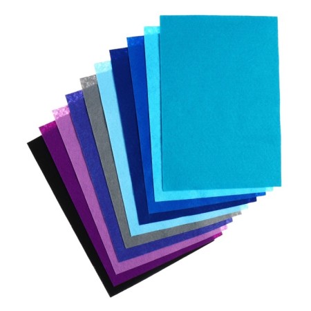 Color felt set, thickness 1 mm, A4 format, soft, 10 sheets, 10 colors, sea colors-2