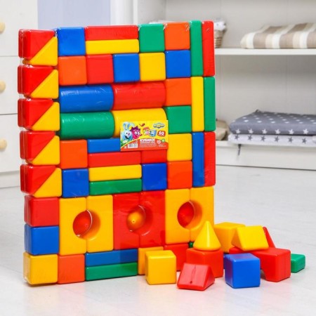 A set of colored cubes "Krosh and Hedgehog", 60 elements, mixeri, cube 6 x 6 cm-2