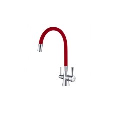 Смеситель для кухни Lemark Comfort LM3075C-Red, однорычажный, гибкий излив 225 мм, красный