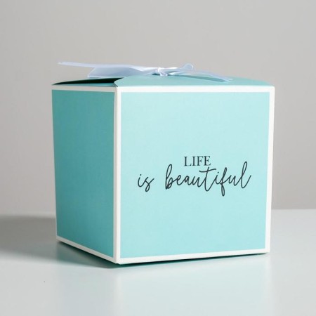 Gift folding box, packaging, Tiffany, 12 x 12 x 12 cm-1