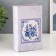 Safe-book wood to the leatherette "Blue flowers and fox" 17x11x5 cm