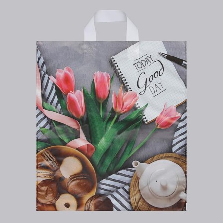 Package "Breakfast", polyethylene with a loop pen, 38 x 42 cm, 40 μm