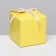 The box is folding, square, yellow, 10 x 10 x 10 cm,