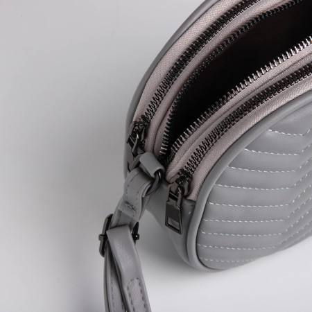 Bag Women's Cross-Bodi with a zipper, gray color-5