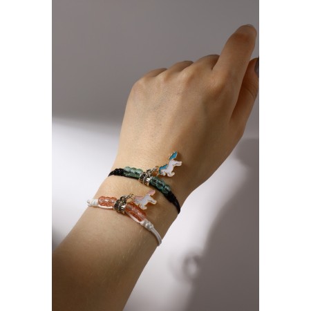 Bracelets "Demetrons" unicorns with beads, color, 8 cm-1