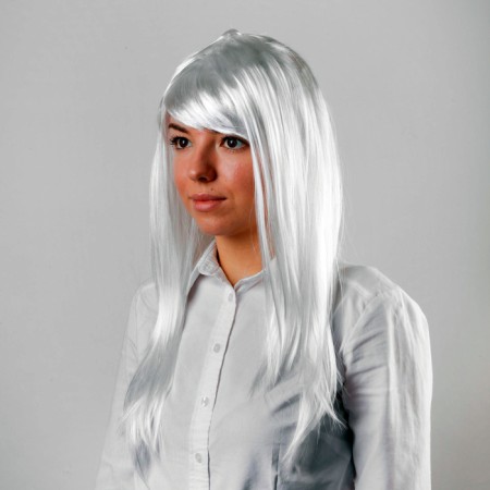Carnival wig "beauty", white color-1