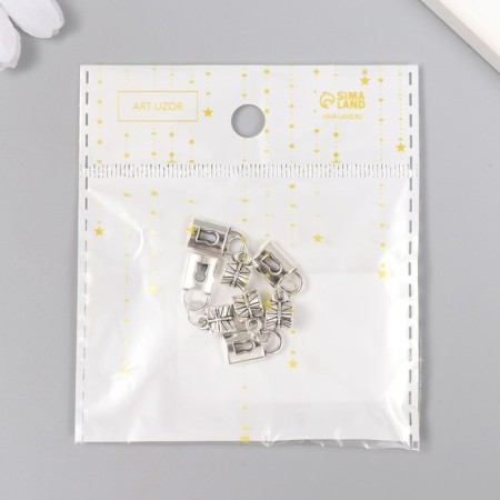 Bale with a suspension metal for creativity "locks" silver 2.2 cm-4