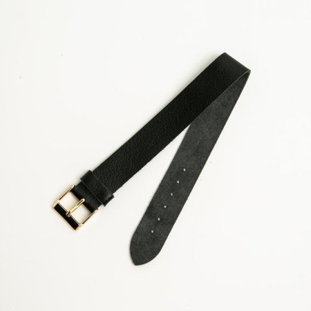 Watch strap, male, 18 mm, genuine leather, black