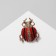 Brooch "Buke", red-black color in gold