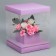 Gift box for flowers with a vase and PVC windows folding, packaging, "lavender", 23 x 30 x 23 cm