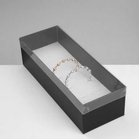 Standing for jewelry "Casket" 13 seats, 24.5 × 9 × 7 cm, black color-1