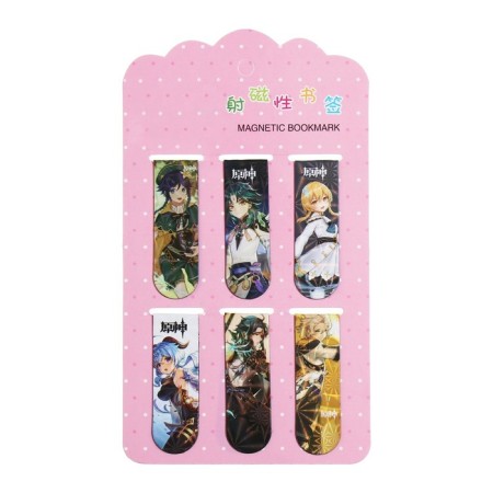 A set of magnetic bookmark for books Calligrata 6 pieces, "Anime", MICC-6