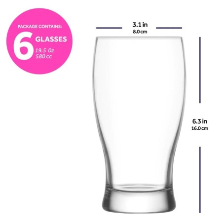 A set of beer glasses Lav Belek, 580 ml, 6 pcs-1