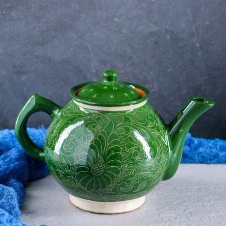 Rishtan ceramics "Patterns", 1000 ml, green