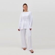 Women's costume (tunic, trousers) minku: casual collection color white, size 50
