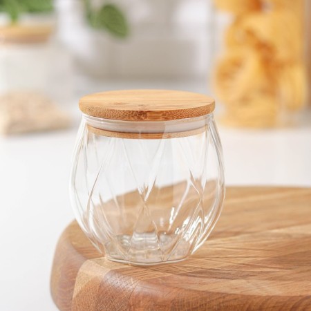 Glass Bank for bulk products "IVF. Facets ", 400 ml, 10 × 9.5 cm