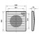 Ventilation grate Era 2121 p, 208x208 mm, with a grid, detachable