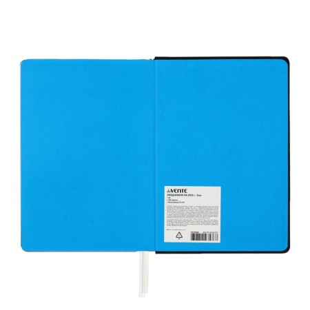 Dated diary 2025, Devente. Flag, A5 168 sheets, Devente. Duo, a hard cover to leatherette with foam rubber, silkography, perforation, liesse, block 70 g/m2-12