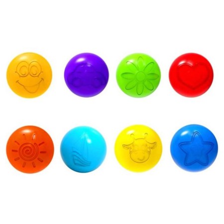 Balls for a dry pool with a pattern, ball diameter 7.5 cm, set 500 pieces, color colorful color-3