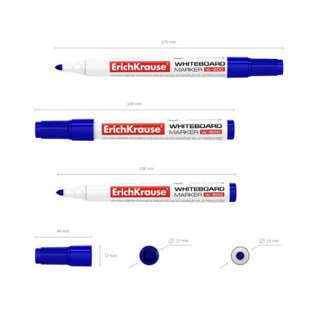Board marker 0.8-2.5 mm Erich Krause W-500 is blue, for writing on dry erasure boards, alcohol-based ink without xylol-1