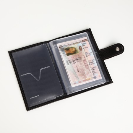 Cover for auto documents on the button, textura, black color-5