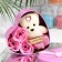 Soap roses and a bear cub, set