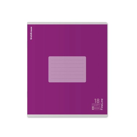 Notebook 18 sheets, ruler, erichkrause, fineline, matte lamination, block 80 g/m2 mix-2
