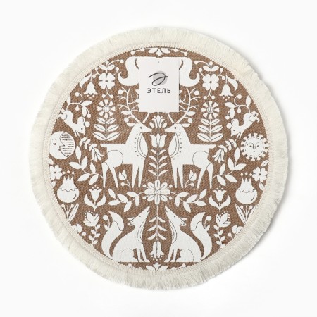A set of napkins 4 pcs “Deer” central white, 37*37 cm-5