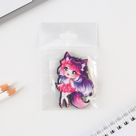 Key keychain wooden anime "with ears"-4