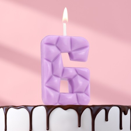 Candle for the cake "ice", number "6, lilac