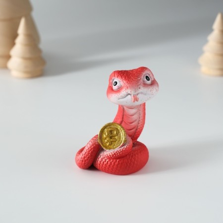 Polystone souvenir "Snake with a symbol of wealth" mix 4x3.5x6.5 cm-2