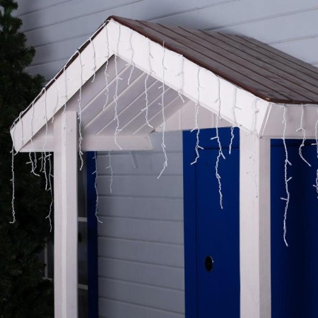 Garland "fringe" 4 × 0.6 m, IP44, white thread, 180 LED, white-blue glow, flashing, 220 V-1