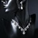 Set 2 objects: earrings, necklace necklace drops, one thread, white color in silver, 35 cm
