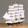 Souvenir ship large "Denmark", white sides, white sails with stripes, 65x65x10 cm