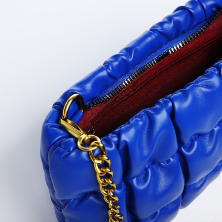 Lightning bag bag, long chain, blue color-4