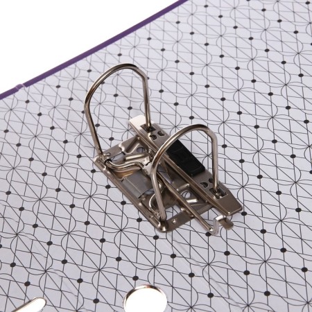 A4, 75 mm, calligrata, PVC, embossing "flax", metal edging, pocket for a spine, collection, purple, mix-7