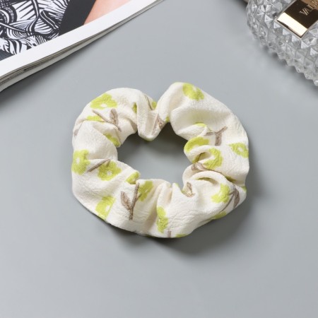 Hair gum "Orbit" flowers summer, 10 cm, green-white-1