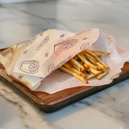 Paper package with a pattern "Free Potato", fatty, white, 16.5 x 11 cm