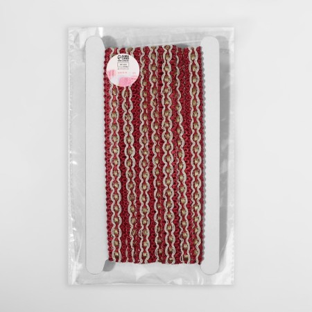Decorative braid, 16 mm, 9.1 ± 0.5 m, burgundy/beige color-2
