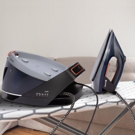 The vitek VT-2430, 2400 watts steam generator, UNICERA ceramic sole, 110 g/min, 1500 ml, blue-1