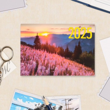Pocket calendar "Flowers - 1" 2025, 7x10 cm, mix-8